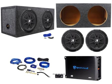 2) Kicker 43C124 12  Subwoofers+Sealed Sub Box Enclosure+Mono Amplifier+Amp Kit Sale