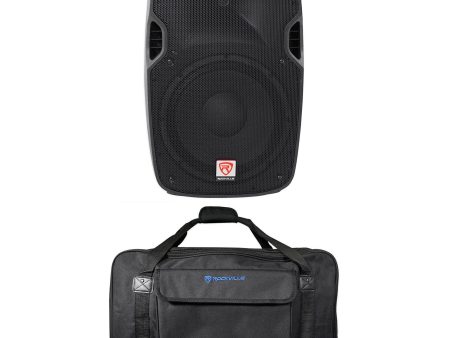 Rockville SPGN128 12  1200W DJ PA Speaker Cabinet 8-Ohm+Weatherproof Speaker Bag For Sale