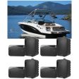 (8) Rockville HP4S-8 Black 4  Marine Box Speakers with Swivel Bracket For Boats Cheap