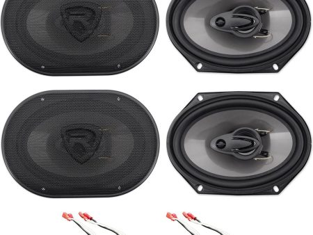 Front+Rear Rockville 6x8  Factory Speaker Replacement Kit For 93-97 Mazda MX6 Online now