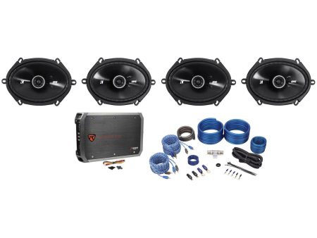 (2) Pairs Of Kicker 41DSC684 6x8  2-Way Car Speakers+4 Channel Amplifier+Amp Kit on Sale