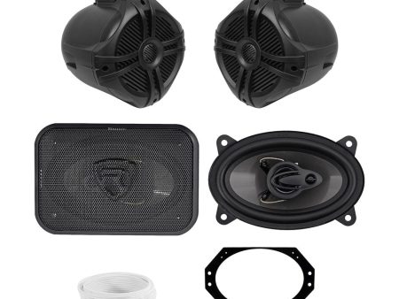 6.5  Swivel Tower Speakers+Front Speaker Upgrade For 2003-2006 JEEP WRANGLER TJ Online Hot Sale