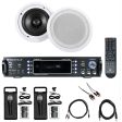 Rockville Karaoke Bluetooth Amp Mixer+(2) 8  Ceiling Speakers+(2) Microphones Cheap