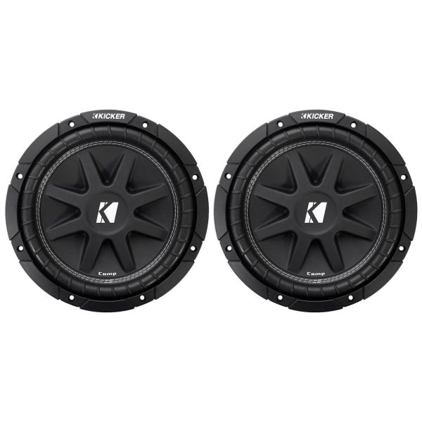 (2) KICKER 43C124 Comp 12  600 Watt SVC 4-Ohm Car Audio Subwoofers Subs on Sale