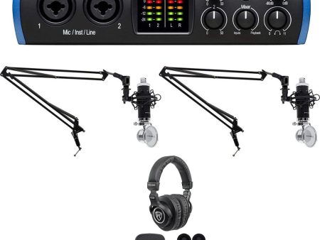 Presonus STUDIO 24C ASMR Recording Streaming Kit Interface+(2) Mics+Headphones Online