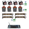 4 Rockville BEST PAR+BEST STRIP+ROCKWEDGE Wireless DMX Battery Lights+Controller on Sale