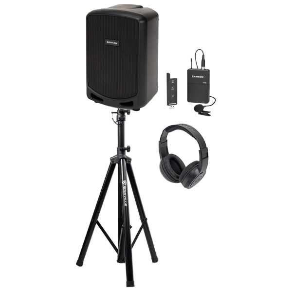 Samson Expedition Escape+ Speaker w Bluetooth+Wireless Lavalier Mic for Speeches Supply