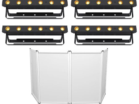 (4) Chauvet DJ Ezlink Strip Q6 BT Wireless Bluetooth Wash Lights + Facade Online Sale