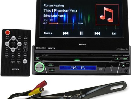 Jensen VX7012 7  GPS Navigation DVD iPhone Bluetooth HDMI+License Plate Camera For Cheap