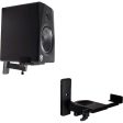 (2) SAMSON M30 Powered Studio Computer Podcast Monitors Speakers+Wall Brackets Online Hot Sale