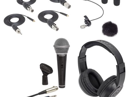 Samson LM7X Lavalier Lav Microphone+Adapters+Case+Handheld Mic+Headphones For Discount