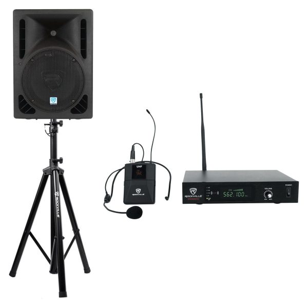 Rockville RPG10BT 10  Powered 600W DJ PA Speaker w Bluetooth+Headset Microphone For Sale