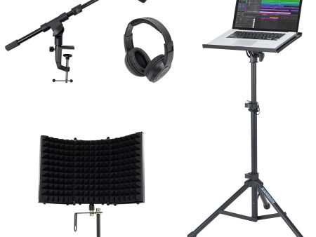 Samson C01 Studio Condenser Recording Microphone Mic+Stands+Headphones+Shield on Sale