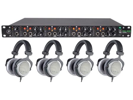 4) Beyerdynamic DT-880-PRO-250 Studio Monitoring Headphones Bundle with Mackie Headphone Amp Cheap