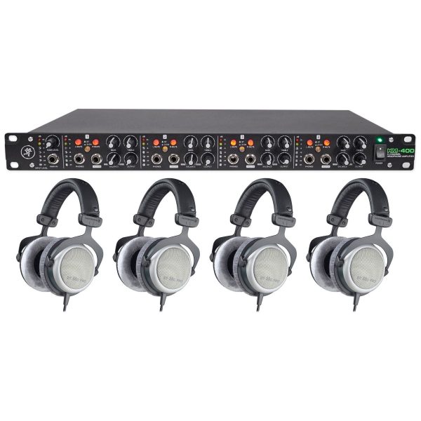 4) Beyerdynamic DT-880-PRO-250 Studio Monitoring Headphones Bundle with Mackie Headphone Amp Cheap