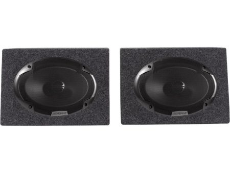 (2) Alpine SPE-6090 6  x 9  600 Watt 2-Way Car Stereo Speakers+(2) Enclosures Hot on Sale