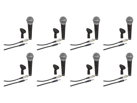 (8) Samson R21S Dynamic Handheld Microphones+Mic Clips+Cables+3.5mm adapters Discount