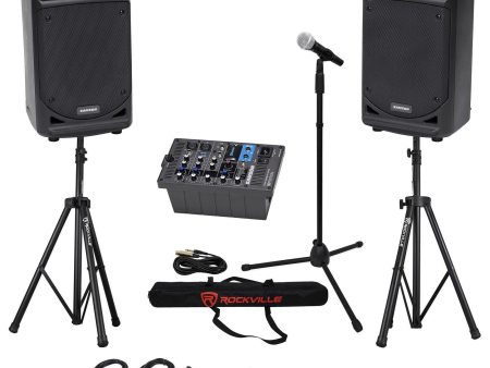 Samson Expedition XP300 300w 6  PA DJ Speakers+6-ch Mixer+Stands+Mic+Mic Stand Online