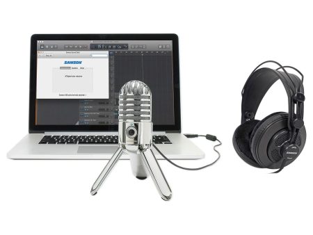 Samson Podcast Recording Podcasting Microphone+Studio Headphones+Cables+Case Sale