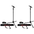 (2) Rockville Pro Mic Kit 1 Metal Microphones + Mic Stands + Carry Bags + Cables Online now