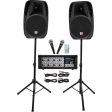 DJ Package w 15  Speakers+Bluetooth Mixer+Mics+Tripod+Totem Stands+Facade+ Lights Discount