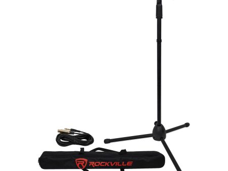 Rockville Pro Mic Kit 1 Karaoke Vocal Microphone + Mic Stand + Carry Bag + Cable Online now