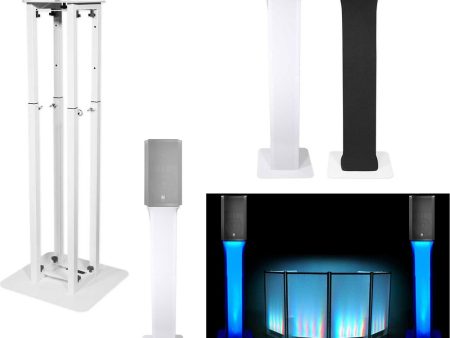 (1) Rockville White Adjustable Totem Speaker Stand For Electro-Voice ELX200-12 Cheap