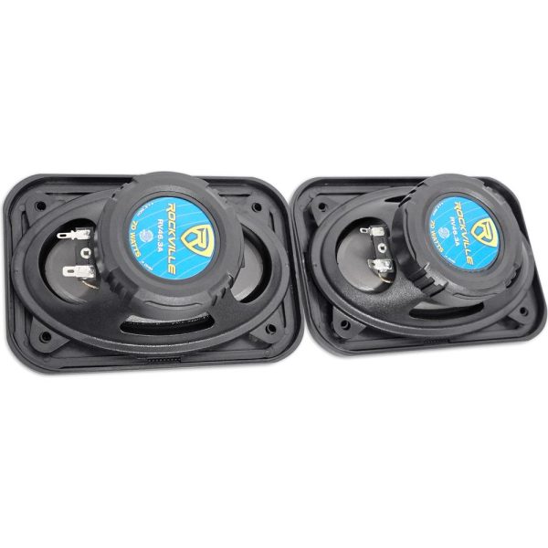 (2) Rockville RV6.3A 6.5  Speakers+(2) 4x6  Speakers+4-Channel Amplifier+Amp Kit on Sale