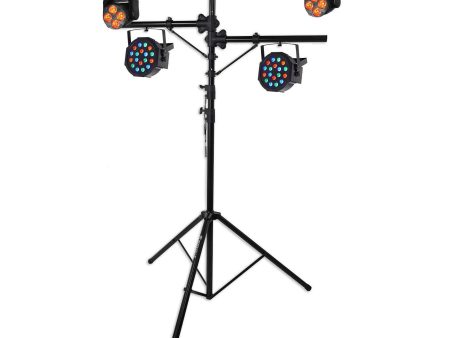 Rockville Tripod Tree Stand w  (2) RGBW Moving Heads+(2) RGB Wash Par Can Lights For Cheap