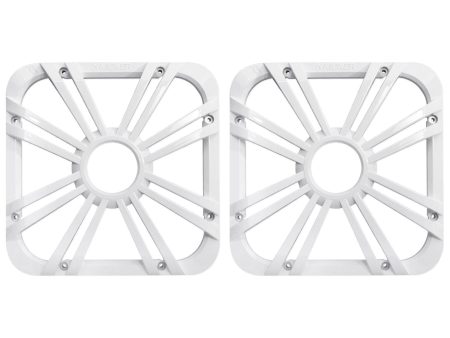 (2) Kicker 11L710GLW 10  White Grilles w  LEDs For SoloBaric 11S10L7 Subwoofers Cheap