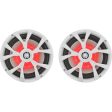 (2) Rockville RKL80MB 8  900 Watt Marine Wakeboard LED Tower Speakers in White on Sale