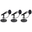 (3) Rockville Microphones+Desktop Stands+Pop Filters 4 Recording, Studio, Podcast For Discount