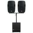 Rockville DJ Package w  (2) 10  Active Speakers+Dual Mount+12  Powered Subwoofer For Sale