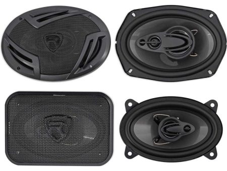 (2) Rockville RV69.4A 6x9  1000w 4-Way Car Speakers+(2) 4x6  500w 3-Way Speakers Supply