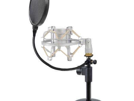 Samson MD2 Weighted Desktop Podcast Podcasting Mic Stand+Shockmount+Pop Filter For Discount