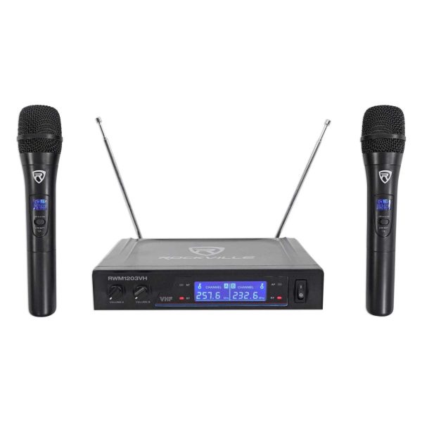 Rockville RWM1201VH VHF Wireless (2) HandHeld Microphones 4 Church Sound Systems For Discount