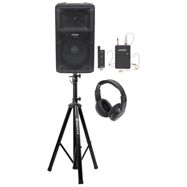 Samson RS112A 12  400w Speaker w Bluetooth+Wireless Headset Mic for Speeches Online Sale