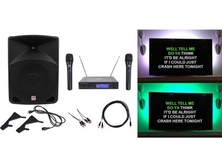 Rockville 10  Powered Karaoke Machine System w LED s+(2) Wireless Microphones Supply