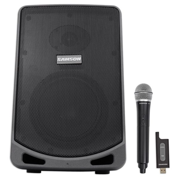 Samson 6  Portable Powered YouTube Karaoke Machine System w Mic+Laptop Stand Discount