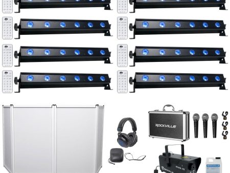 (8) American DJ ADJ UB 6H 22.5  Wash Light Bars+Facade+Fogger+Mics+Headphones Sale