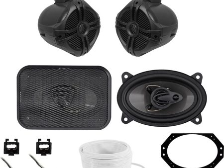 6.5  Swivel Tower Speakers+Front Speaker Upgrade For 1997-2002 JEEP WRANGLER TJ For Cheap