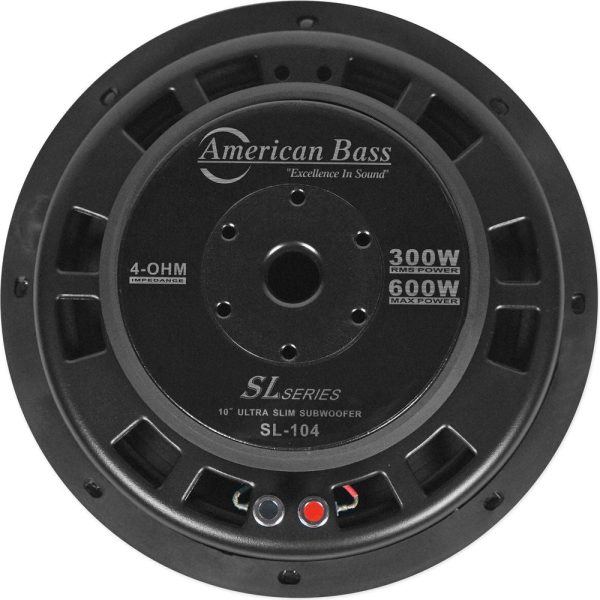 American Bass SL-104 10  600 Watt Shallow Slim Car Subwoofer SVC 4-ohm Sub SL104 Fashion