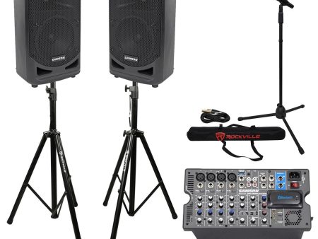 Samson Church School Portable 8  Audio Visual Speaker Sound System + Mic + Stand Online Hot Sale