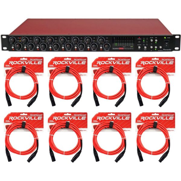 Focusrite Scarlett OctoPre Dynamic 8-Channel ADAT Microphone Mic Preamp+Cables Fashion