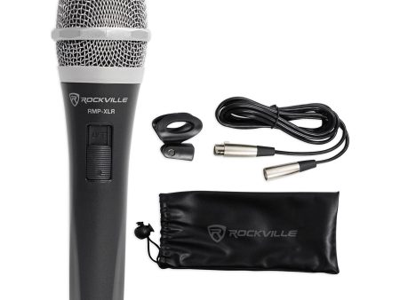 Rockville RMP-XLR Dynamic Cardioid Professional Microphone W 10  XLR Cable + Clip Sale