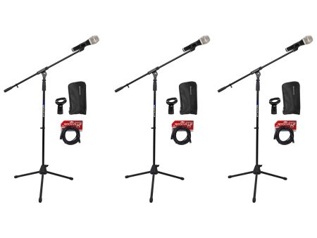 (3) Beyerdynamic TG-V50 Cardioid Dynamic Vocal Microphones Mics+Stands+Cables Supply