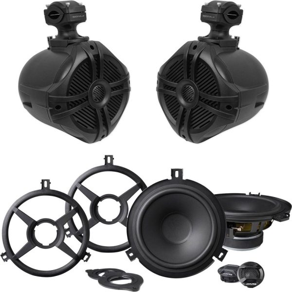 ALPINE SPV-65X-WRA 6.5  Coaxial+Rollbar Speakers for 2007-2018 Jeep Wrangler JK Discount