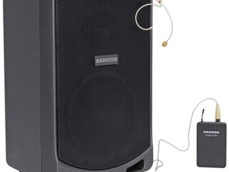 SAMSON XP106WDE 6  Portable Rechargeable Bluetooth Powered PA DJ Speaker+Headset For Discount