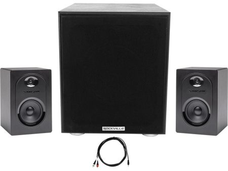 (2) SAMSON M50 5  Powered Studio Computer Podcast Monitors Speakers+8  Subwoofer For Sale