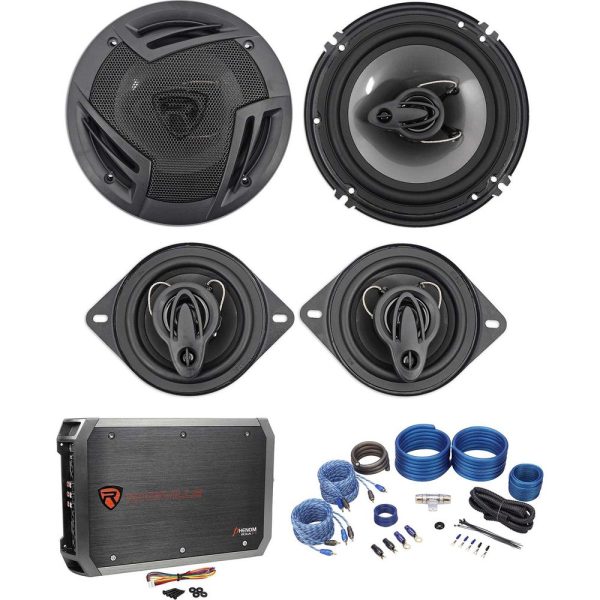 2) Rockville RV6.3A 6.5  Speakers+2) 5.25  Speakers+4-Channel Amplifier+Amp Kit Online